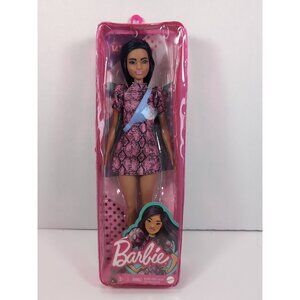 Barbie Fashionista Doll Long Brunette Hair, Snake Print Design NIP Fashion